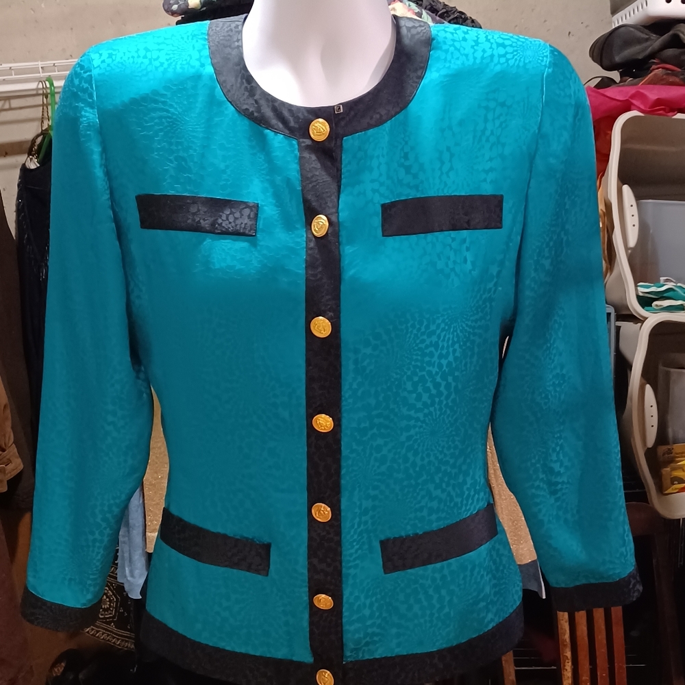 Adrianna Papell vintage silk formal blouse made in China